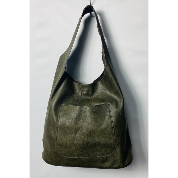 Unbranded Handbags - Elegant Olive Green Leather Shoulder Bag
